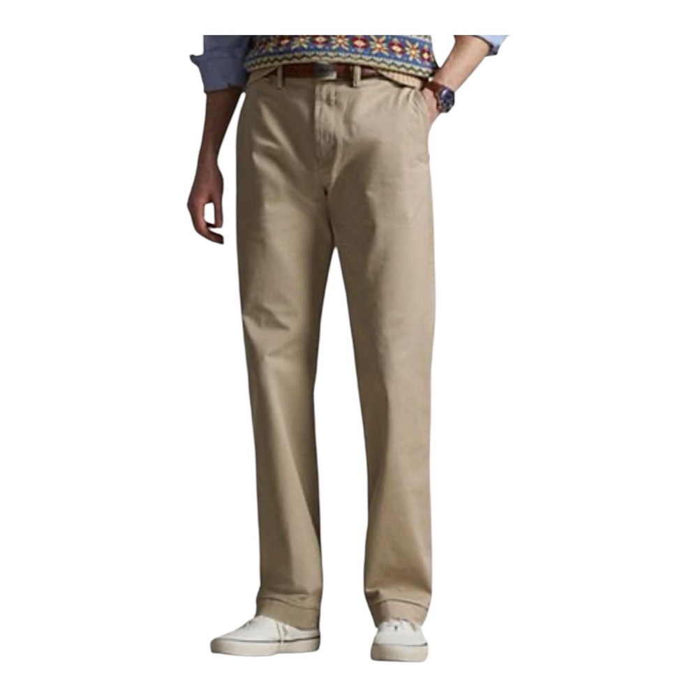 Lauren Ralph Lauren Mens‎ 38x34 Beige Chinos Pants Flat Front Trousers